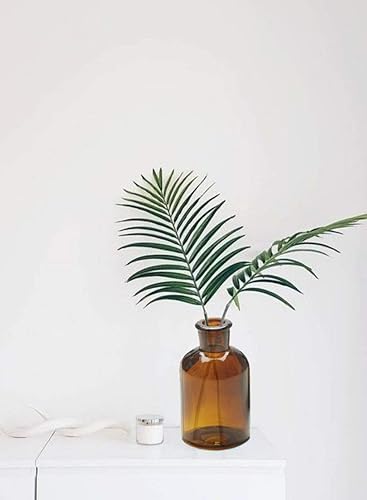 Miniatura 2 de Serene Spaces Living Jarrones de botella medicinal de ámbar oscuro, frascos de boticario, botellas de vidrio decorativas, centro de mesa para