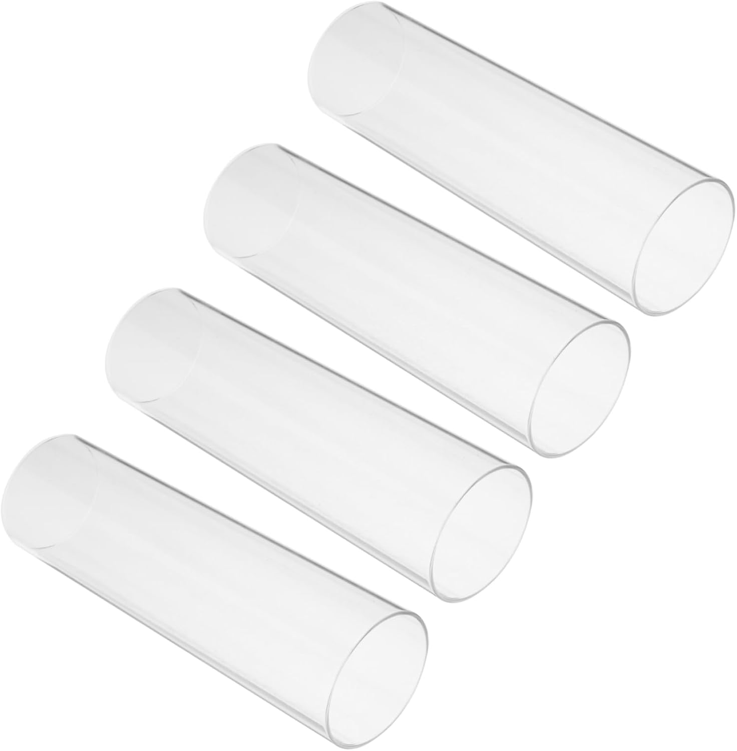 Glass Candle Covers Votive Sleeves Hurricane Globes for Candles 6x20cm Set of 4 Protective Glass Shade