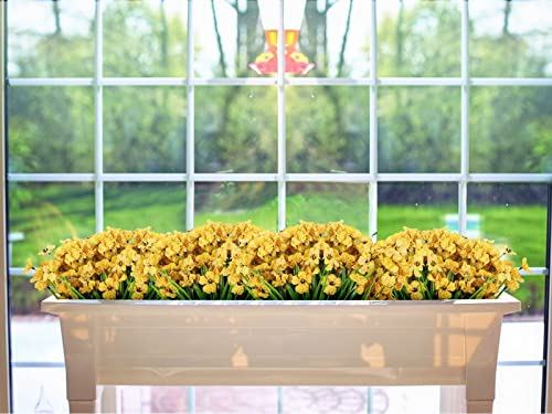 Stylifing 20 Pcs Artificial Outdoor Flowers Uv Resistant Fake Flowers No Fade Faux Plastic Greenery Shrubs Garden Porch Window Box Decor #TOP2