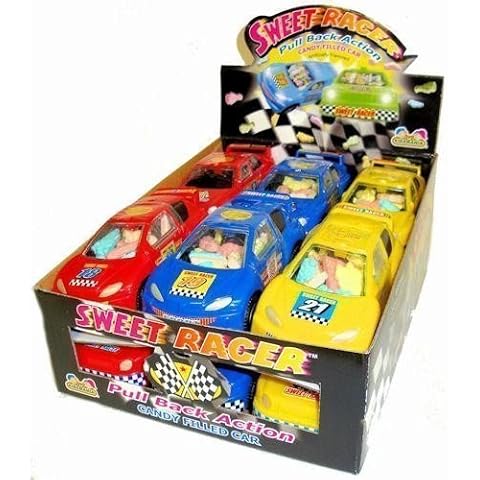 Sweet Racer Pull Back Action Candy Filled Cars (1 Box, 12 Cars) Cover