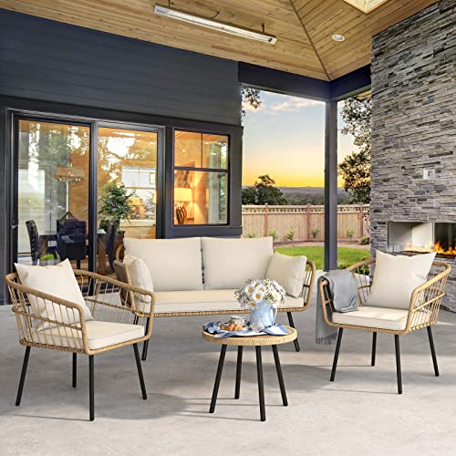 Yitahome FTPLPB-1035 3 Pieces Outdoor Wicker Patio Conversation Bistro Set thumb #4