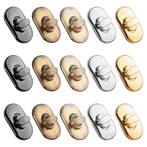 Framendino, 15 Pack Twist Turn Lock Clasp Purse Hardware Fasteners
