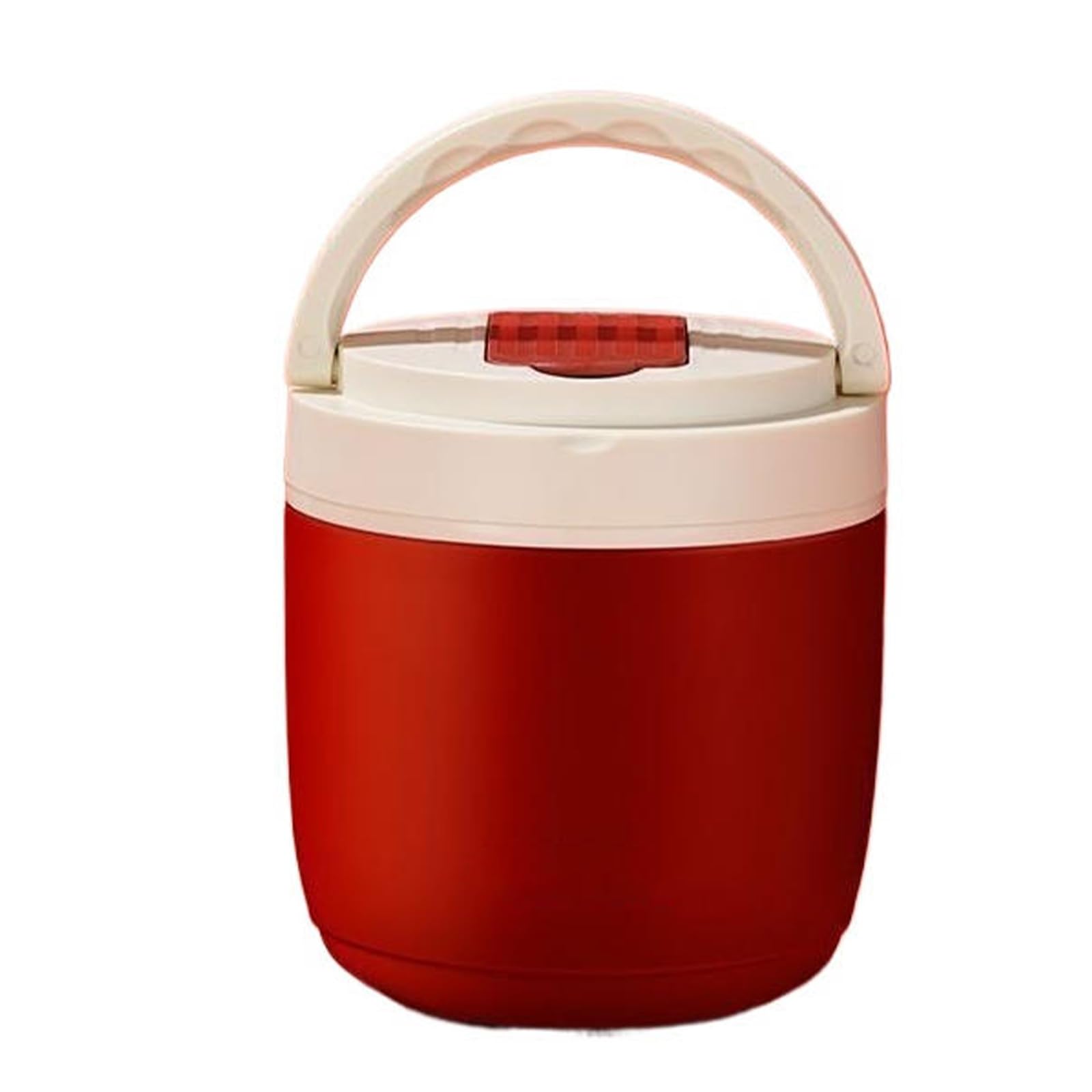 Vnook Isolierter Lebensmittelbehälter, Warmhaltebehälter, Lunchbehälter, 304 Edelstahl, mit Faltbaren Löffel und Thermotasche, für Speißen, Suppe, Brei, Joghurt(Red,1.2L)