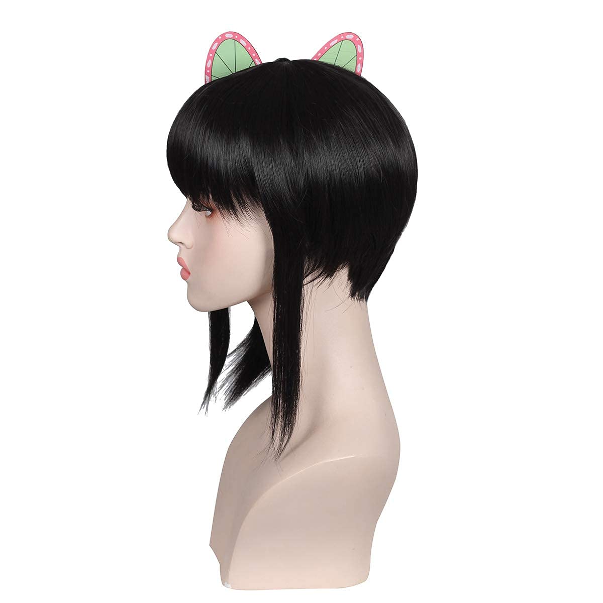 Brownish Black Wig with 4 Butterflies for Halloween and Cons image 3