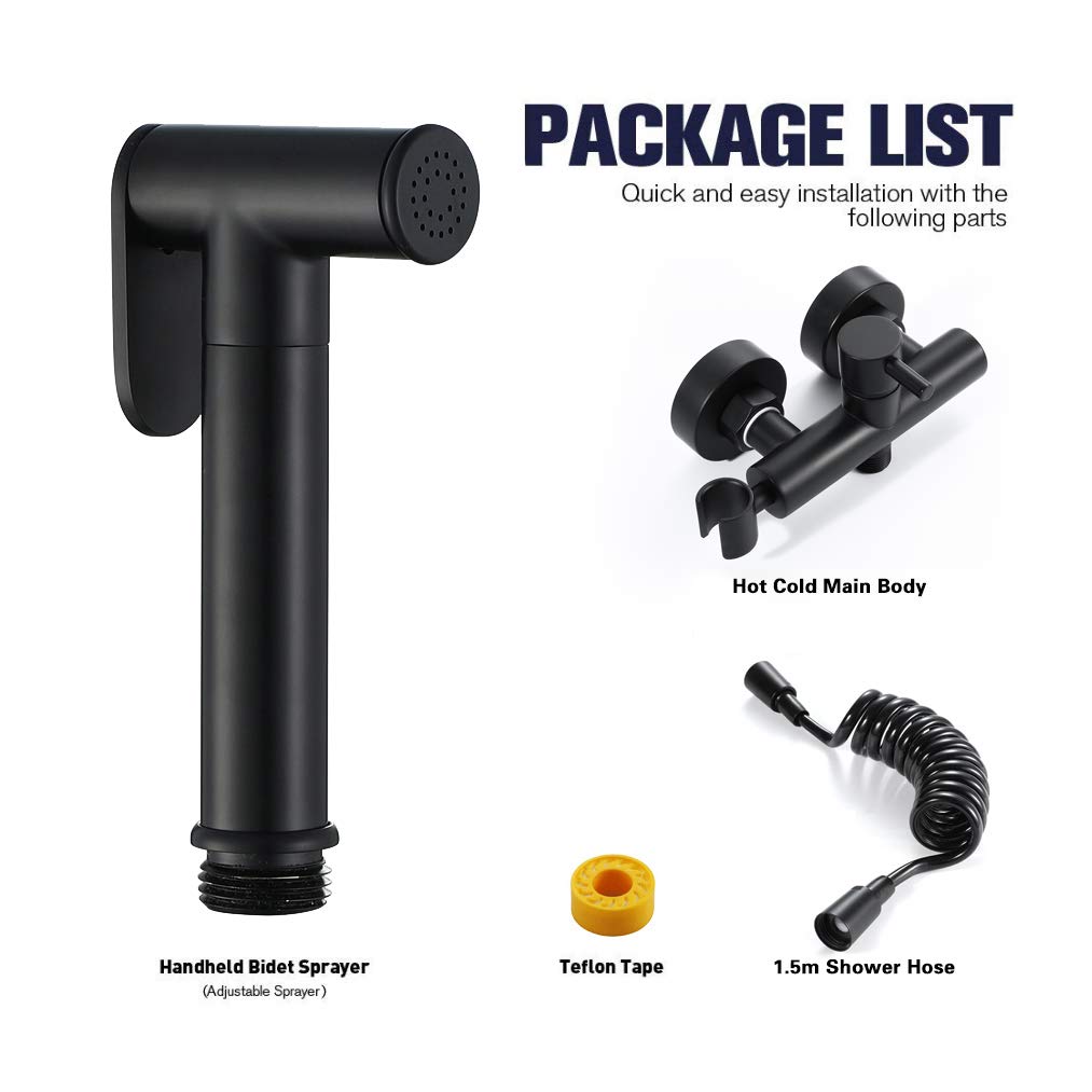 Rociador portátil de Mano, Kit de rociador frío y Caliente, Lavadora de pañales de Tela de baño de latón, rociador de Inodoro portátil, fácil de Instalar