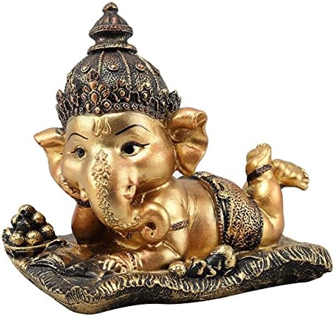 TIED RIBBONS Ganesha Statue | Resin, 5 Inch | Indian God Idols for Home Decor | Ganesha Idol for Car Dashboard, Table, Pooja, Mandir, Hindu Gifts, Return Gift | Ganpati Murti Indian Statue