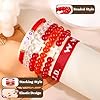 LOAYHOAY W.W.J.D. Webbing Bracelets Adjustable Christian Gifts Wristbands What Wound Jesus Do Bracelet Religious Faith Colorful Christian Stretch Beaded Bracelets Red #3