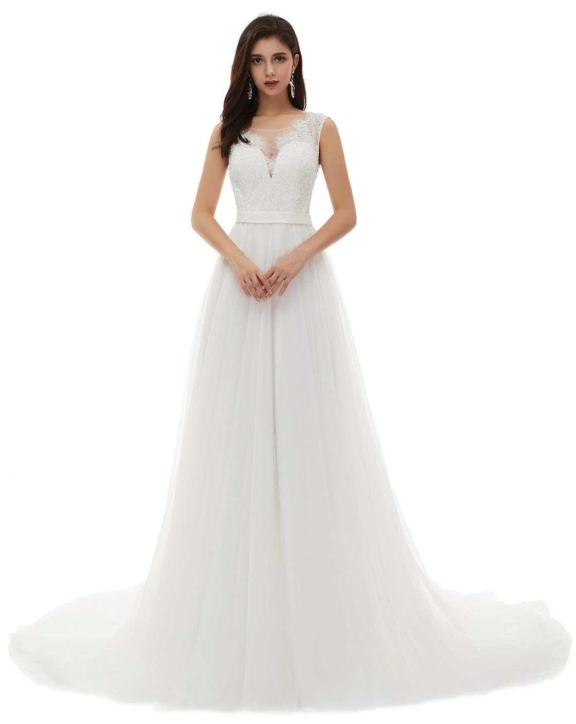 Spaghetti Chiffon Beach Wedding Dress V Neck A line Bridal Gowns Lace Plus Size Wedding Dress