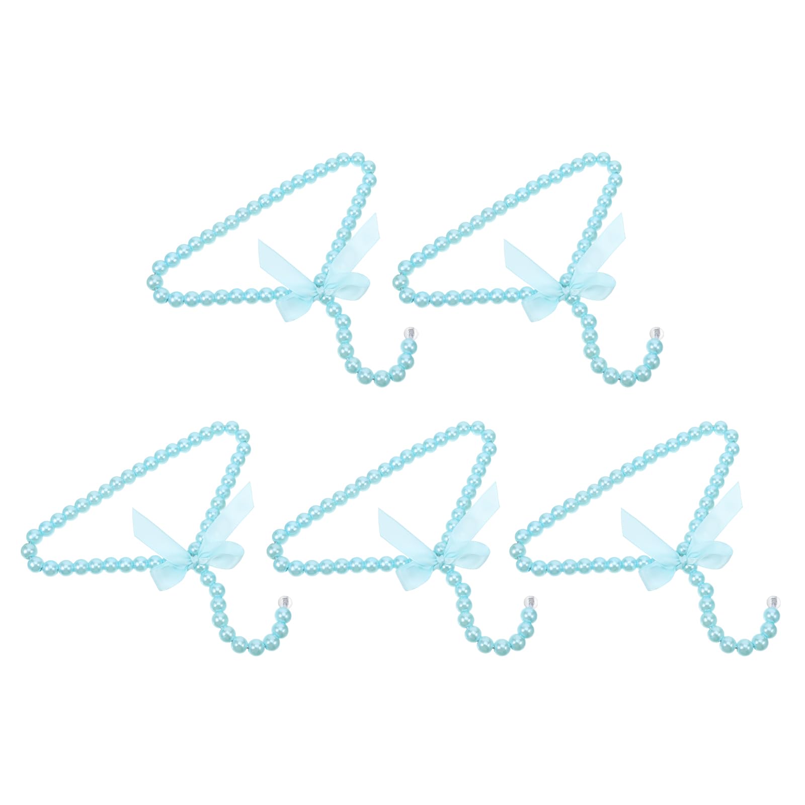 Cintres bébé bleu lac à perles pour organiser le dressing de naissance avec élégance