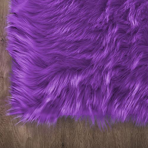 Latepis Purple Sheepskin Large 5x7 Area Rugs for Living Room Throw Rugs for Bedroom Washable Faux Fur Rug Fluffy Fuzzy Boho Rug Home Decor Rectangle