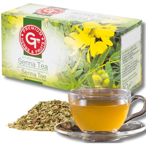 Premium-Senna-Teeblätter und Frucht-Laxativ 20 Teebeutel zur Linderung von Verstopfung Senna-Blatt Colon Cleanse Tee Kräutertee Chinesischer Diättee (Pack of 1 (Count 20))