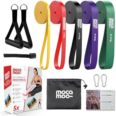 Bandas de Resistencia Musculación – Set 5 Bandas Elásticas Fitnes...