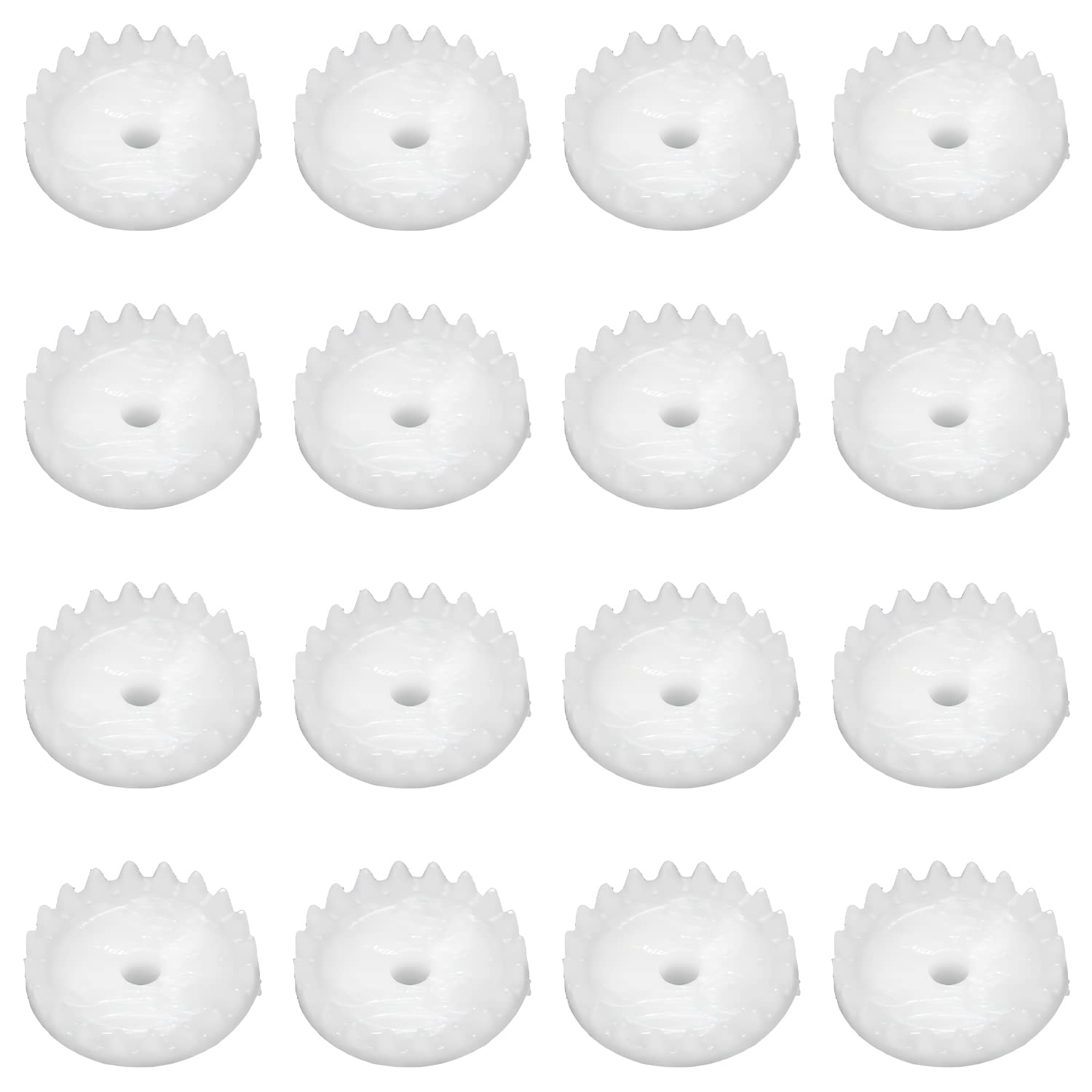 Aicosineg 30Pcs Plastic Gears 20Teeth Model C202A(0.07inch Hole Diameter 0.43in Outer Diameter 0.18inch Thickness) Reduction Gear Plastic Worm Gears for RC Car Robot Motor White