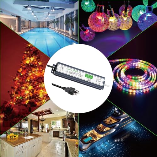 Image of LED Driver 60 Watts Waterproof IP67 Ultra Thin 0.87in 24V 2.5A DC Output Low Voltage Transformer Outdoor Power Supply Adapter for LED Strip,Landscape Lighting Project, and Any 24V LED Lights