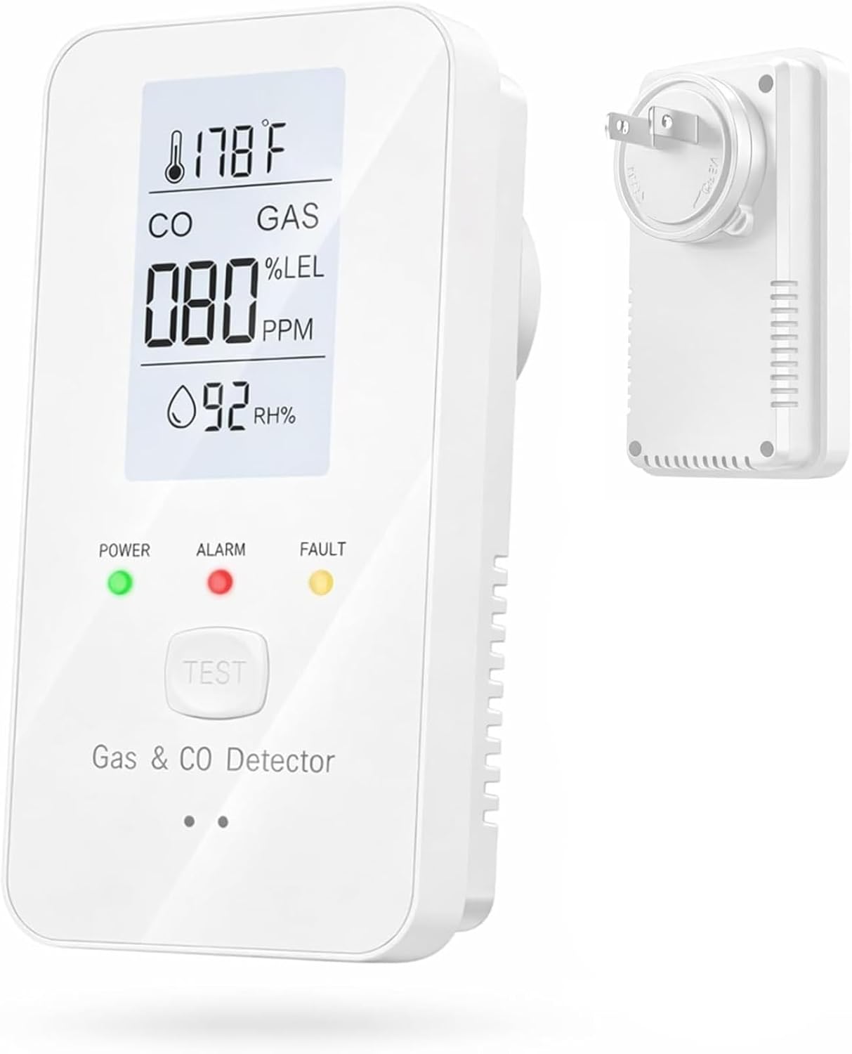 Stead Detector 4-in-1 with HD Screen, Real-Time Display for Home, Apartment, Hotel, Camping RV (White)