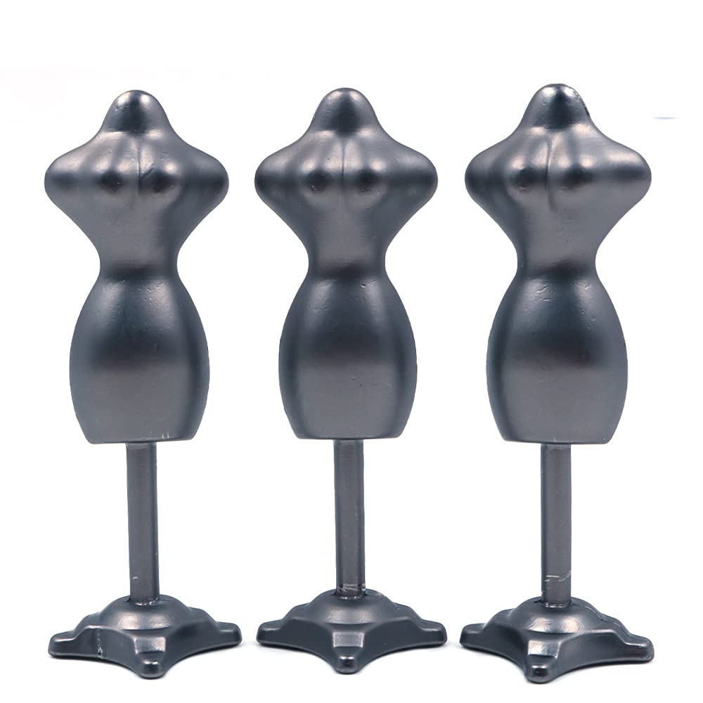 CENPEK 3Pcs Dollhouse Decoration, Dollhouse Miniature Dress Form Mini Mannequin Model Stand Scene Accessories for 1:12 Dollhouse Decor