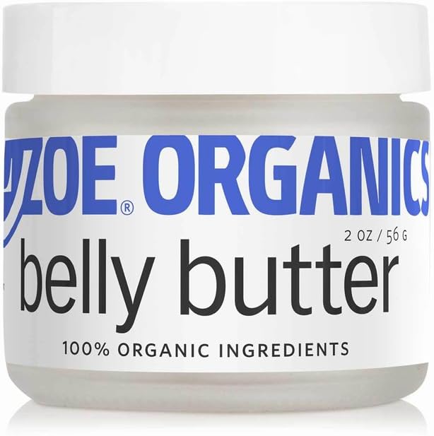 Zoe Organics - Organic Belly Butter, Rich Conditioning Treatment for Stretching Skin During Pregnancy, For Stretch Marks and Supports Skin Elasticity (2 Ounces)