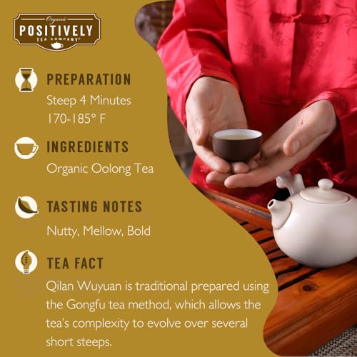 Image of Positively Tea, Organic Qilan Wuyuan Oolong Tea, Loose Leaf, 16 Ounce