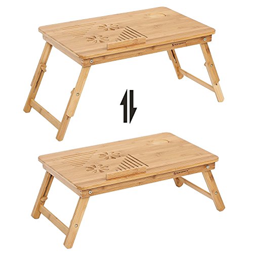 SONGMICS Laptoptisch Notebooktisch Betttisch Lapdesks für Lesen oder Frühstücks und Zeichentisch Laptops höhenverstellbar Faltbare 55 x 35… – Ansicht 5