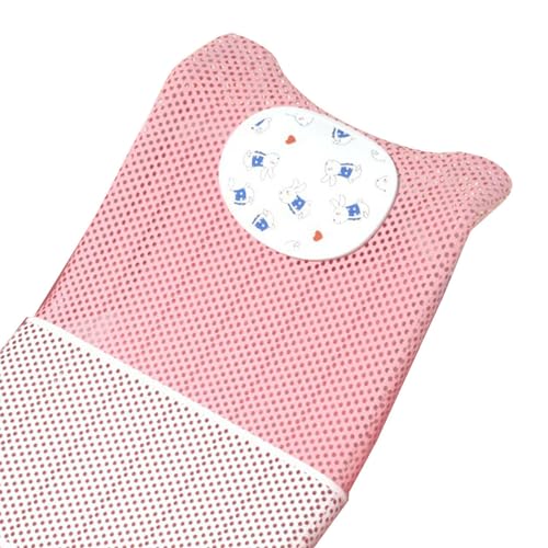 Image of Baby Bath Seat Support, Non Slip Mesh Cushion Portable Bath Tub Seat Net for Newborns to Toddlers Pink PP Material with Pillow and Slip Pad