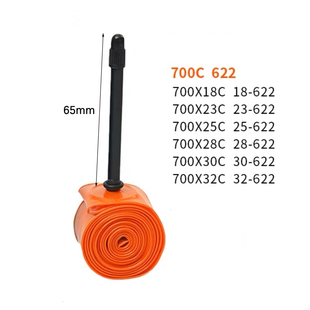 Alnicov 2 szt. dętka rowerowa 700C zamienna dętka rowerowa o długości 65 mm do roweru TPU dętka wewnętrzna do rowerów górskich i rowerów szosowych akcesoria