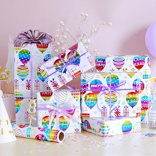 Film métallique de papier cadeau brillant pour anniversaire et fête