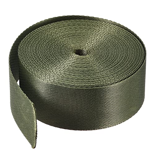 Image of Nylon Webbing Strap, 10 Metres, 1 inch /1.5 inch /2 inch Width, 0.7 mm Thickness (Dark Green, 1.5 inch)