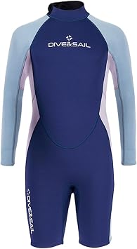 Juniors Teens Youth Boy Girls Long Sleeve Wetsuit 2.5mm Neoprene Shorty Wetsuit Thermal Snorkeling Surfing Diving Wetsuit