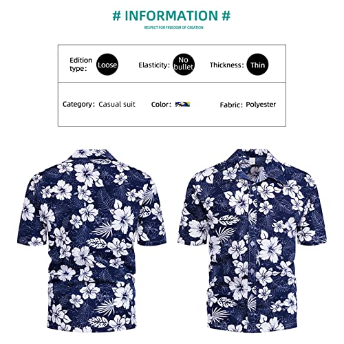 Sumolux Mens Hawaiian Floral Shirts Button Down Tropical Holiday Beach Shirts2
