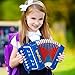 Coghek Blue Mini Accordion For Kids 10-Key Button Compact Accordion Durable Musical Toy For Beginners