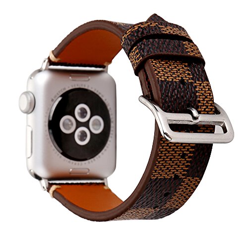 MeShow TCSHOW 40mm 38mm Tartan Plaid Style Replacement Strap Wrist Band with Silver Metal Adapter Compatible for Apple Watch Series 5 4 3 2 1 (D)(Not fit for iwatch 42mm/44mm)