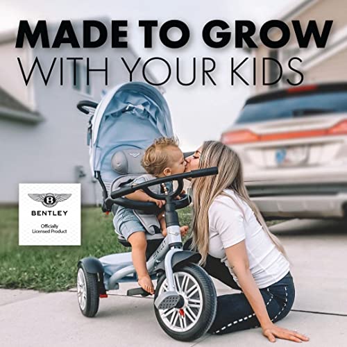 Image of Bentley 6-in-1 Baby Stroller & Toddler Tricycle - Officially Licensed Luxury Kids Bike, Convertible Travel Strollers & Kid Trike with Air Wheels, Canopy & Safety Features (6m-5y+ | Jetstream Blue)