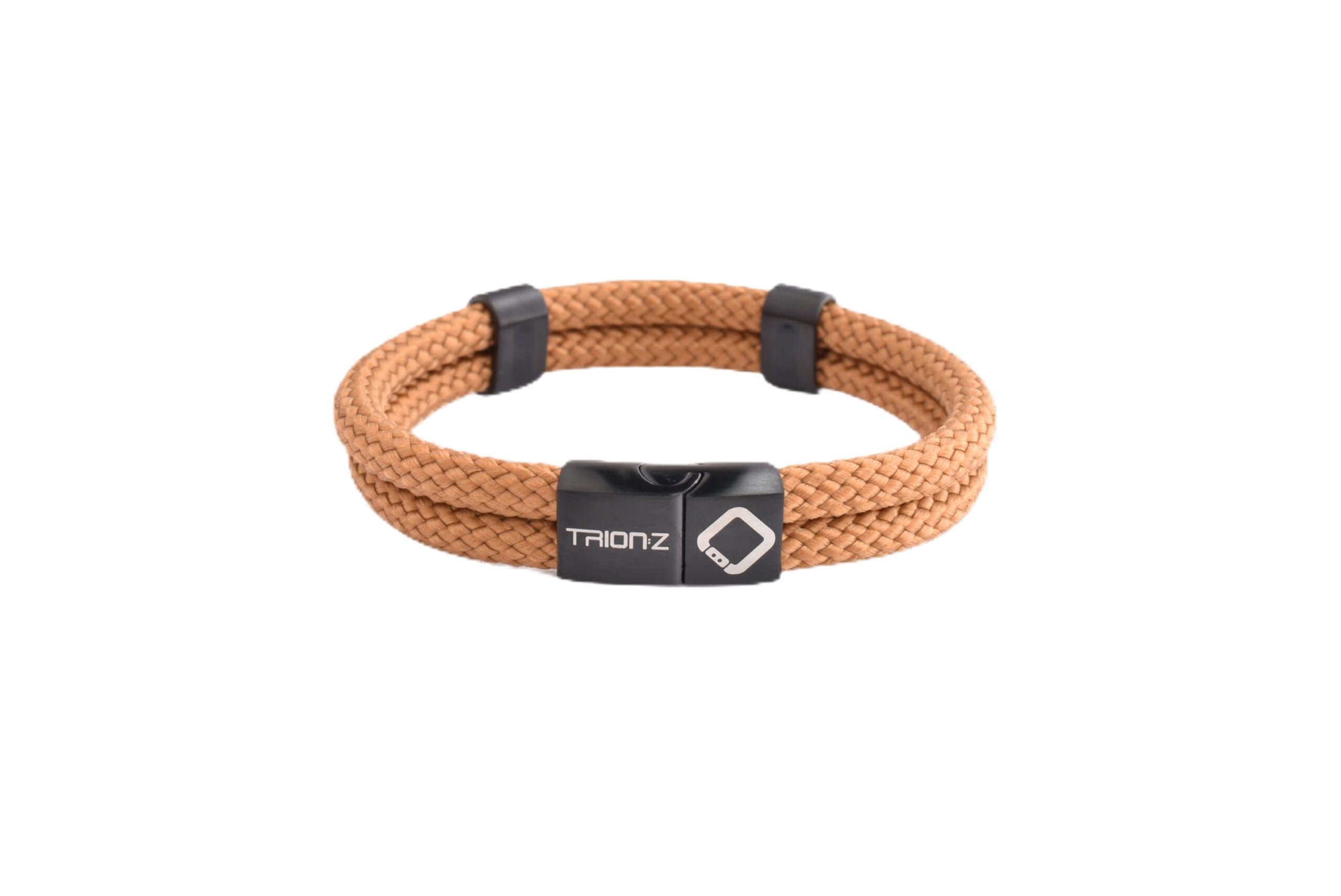 Trion:Z Zen Loop Duo Bracelets for Men and Women - Unisex Wristband (Large, Camel)
