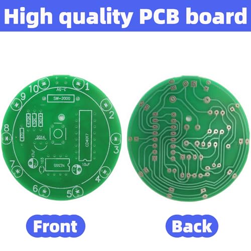 EGSCST 2PCS Soldering Practice Kit CD4017 NE555 DIY Lucky Wheel LED Light Circuit Board Solder Project for Electronics Beginners to Learn and Training - Thumbnail 6