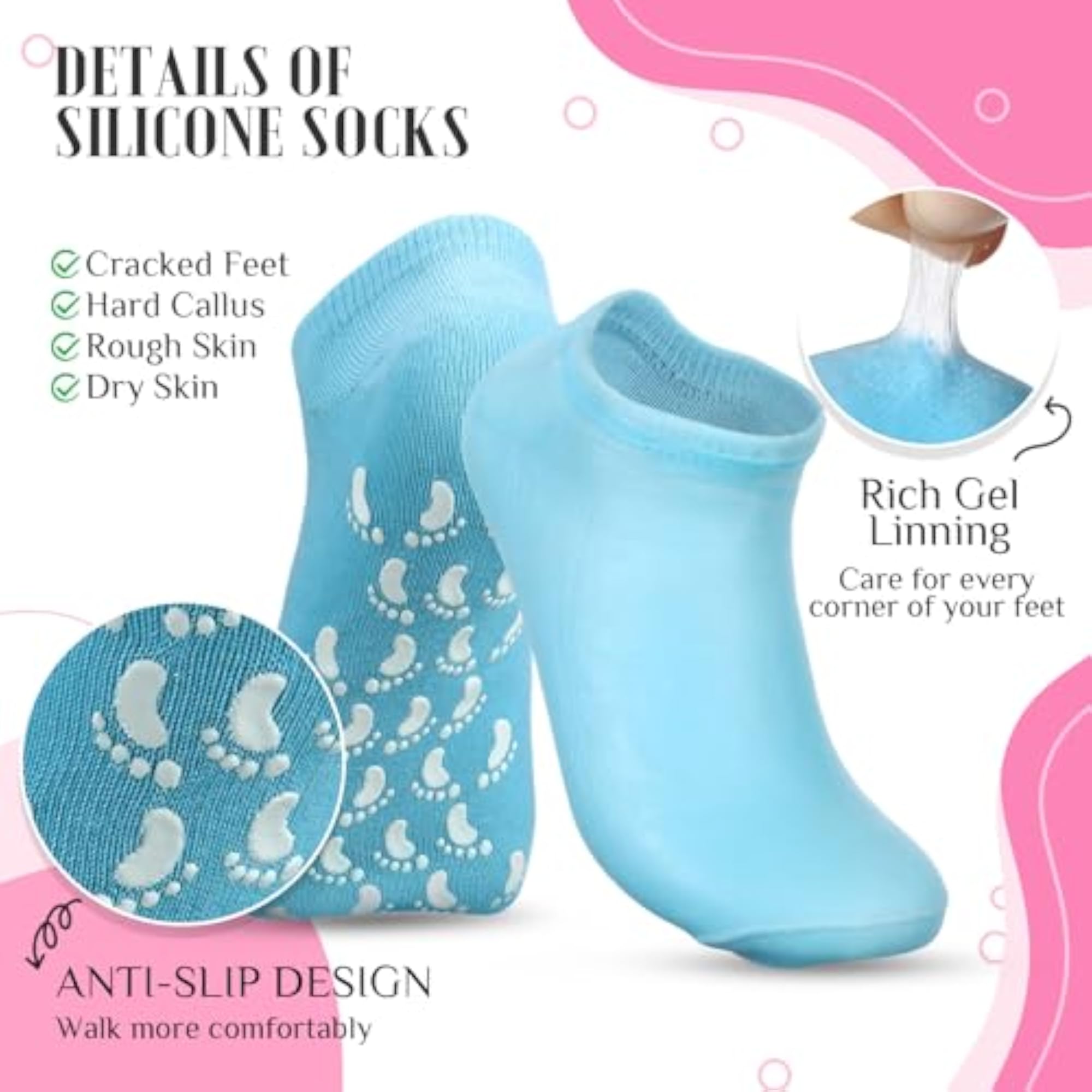 Moisturizing Spa Socks for Dry Cracked Heels