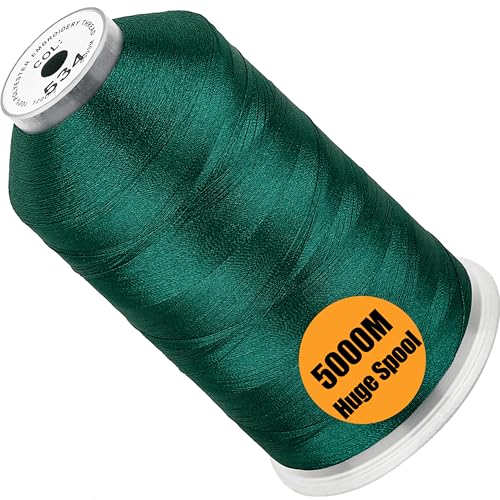 Image of New brothread - Single Huge Spool 5000M Each Polyester Embroidery Machine Thread 40WT for Commercial and Domestic Machines - Teal Green