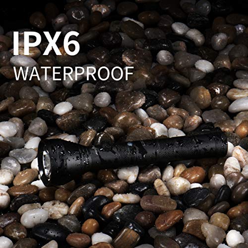 USB Rechargeable LED Flashlight 1200 High Lumens Water Resistant 18650 Battery Included Handheld Tactical Flash Light for Outdoor Camping Emergency Everyday Flashlights