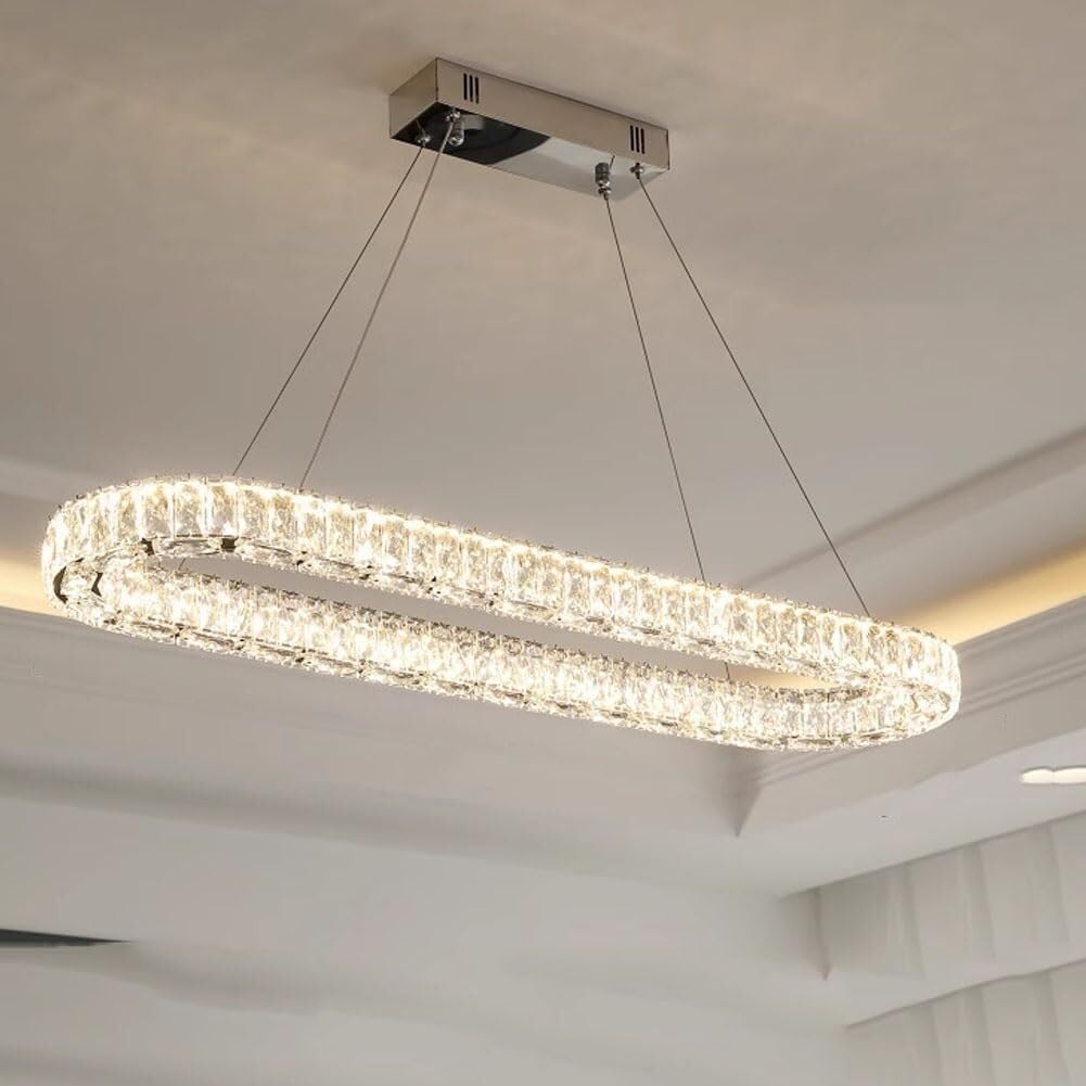 PCXEHUYP Led Light Luxury Circle Staircase Grand Chandelier, Crystal Creative lamp, for Living Room Master Bedroom Dining Bedroom,80cm (Size : 100+80+60cm) (