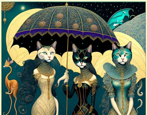 Affiche It's Raining Cats and Dogs en toile 58x90cm sans cadre