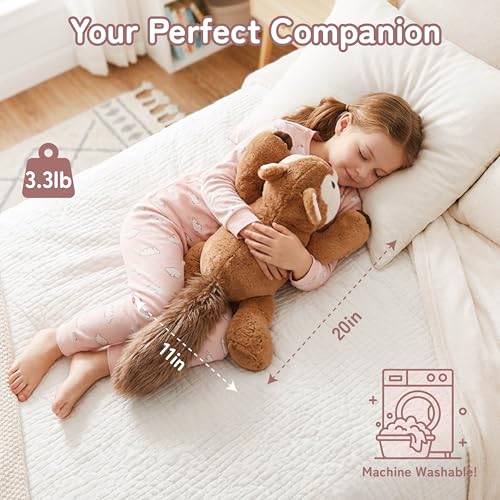 Image of Niuniu Daddy 20 inch | 3.3 Pound Weighted Squirrel Stuffed Animal Plushie for Adults & Kids, Large Weighted Lap Pillow for Comfort, Soft Sensory Stuffy Toy as Gift for Holidays