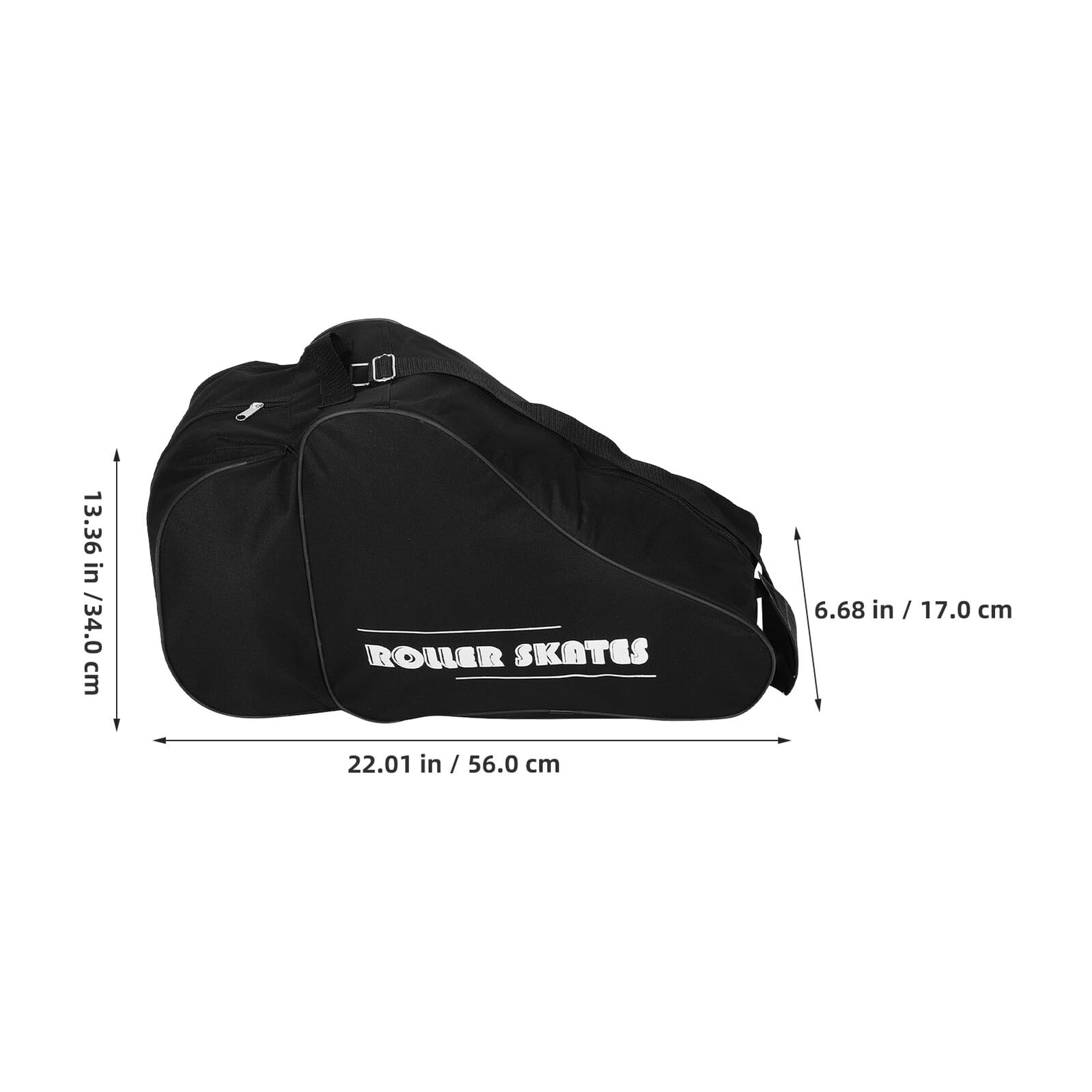 2 Pezzi Borsa per Pattini da Ghiaccio e Inline Unisex Zaino Organizer Multiscomparto con Tracolla Ergonomica Resistente e Traspirante per Hockey Pattinaggio Artistico e Roller Nero