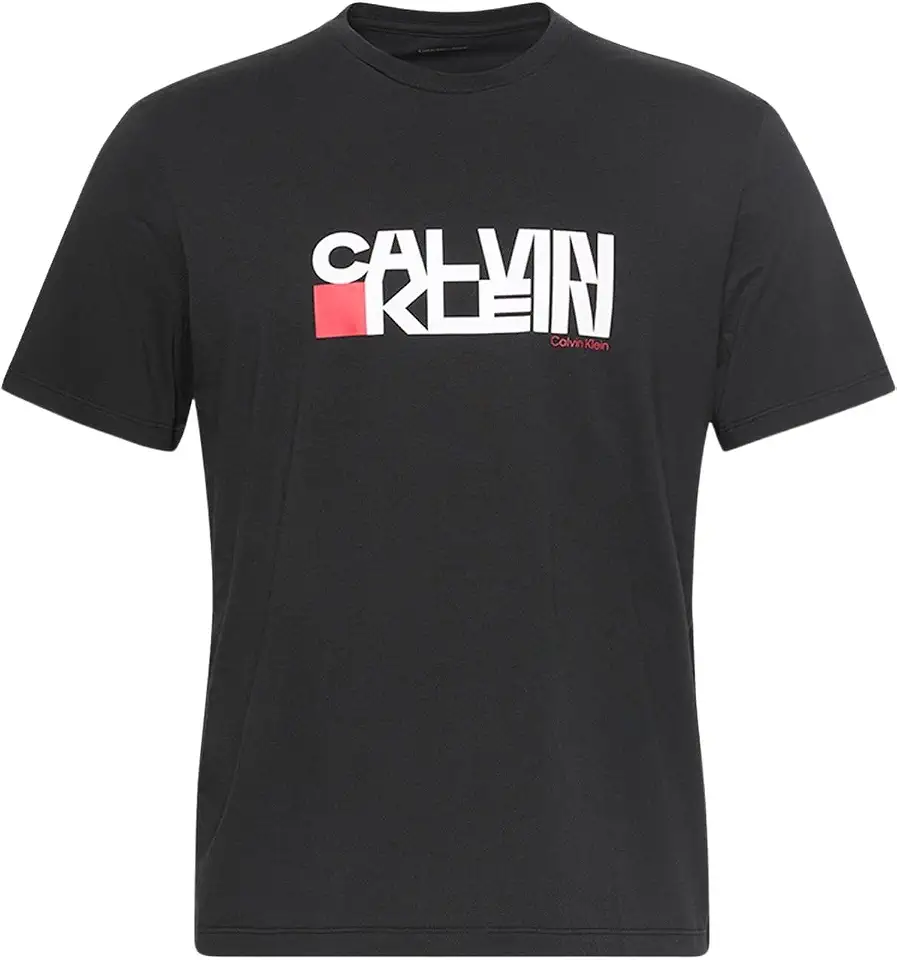 Calvin Klein تي شيرت طراز Lv04rd814g بأكمام قصيرة 30s Eu Ck للرجال بتصميم ريد بوكس جرافيك من كالفن كلاين