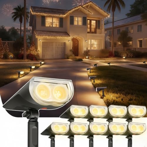 Linkind Solar Spotlights Outdoor Waterproof Dusk to Dawn Warm White 10 Pack - image 1