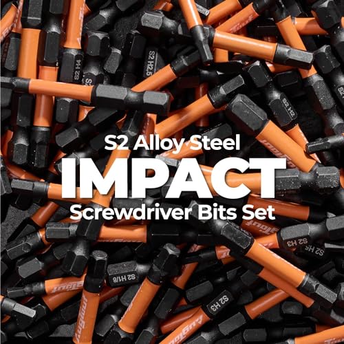 Image of toolant 1 /4 inch Impact Hex Bits Set 10pcs,1 /4 inch Hex-Shank Allen Wrench Drill Bit Set, S2 Steel, CNC Machined Tips with Magnetism, 2 inch Long with Storage Box