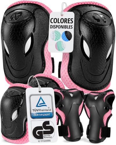 99FLIPS Protecciones Patines Niño - Patinaje Niña, Rodilleras y Coderas