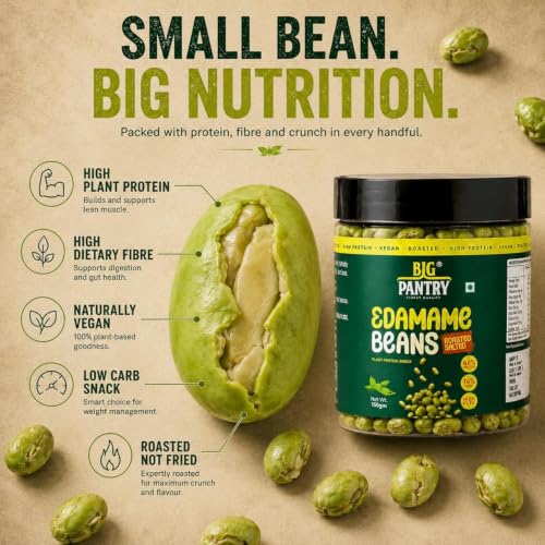 Image of Big Pantry Roasted & Salted Edamame Bean Snack 150g (Pack of 2)