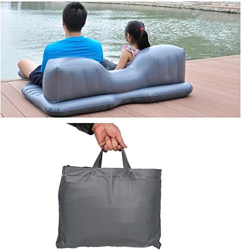 HAITRAL Portable Travel Camping Inflatable Air Mattress with Pillow Fits Most Car Models for Camping Travel and Car, Flitaing Bed, Floating Bed (Black，Gray,Blue,Beige)