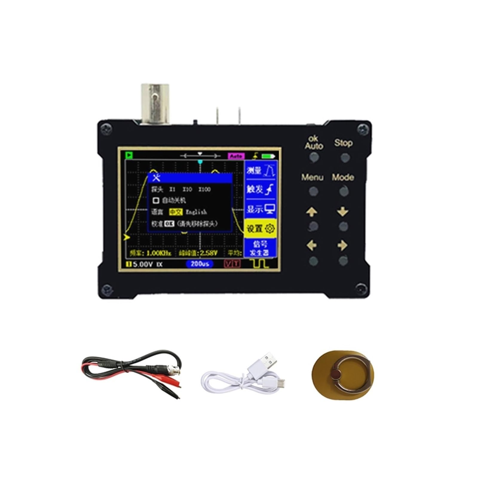 Oscilloscope Numérique DSO154Pro, Écran De 2.4 Pouces, 18MHz, Bande Passante Analogique, Prise En Charge Du Générateur De Signal Identification rapide(1M)