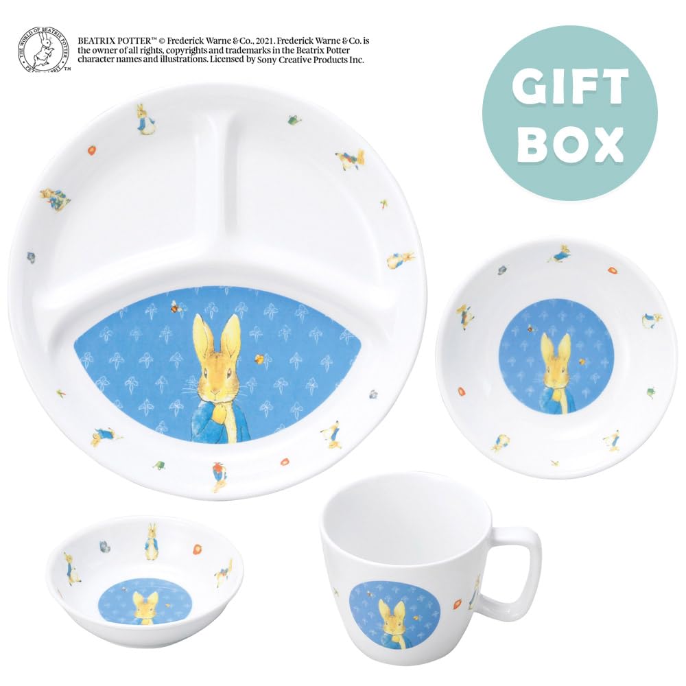  × PETER RABBIT / 洋食器/4点セット/123シリーズ/プレート×1/ボウル×1/マグカップ×1/絵本×1 Amazon.co.jp: OGISO(おぎそ) ピーターラビット クラシック 強化磁器
