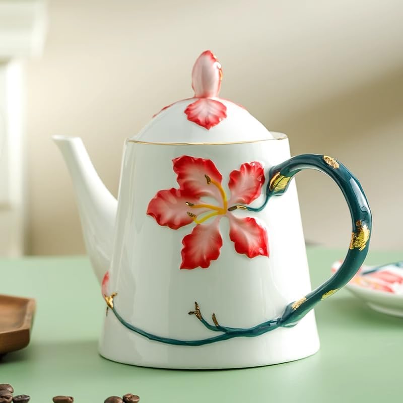 Floral Ceramic Coffee Cup Set Women’s Afternoon Tea Set-Color4